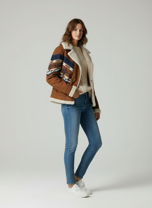 Daisy Elegant Shearling Jacket for Women's
