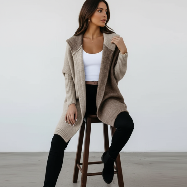Marie Elegant long knitted jacket – timeless must-have