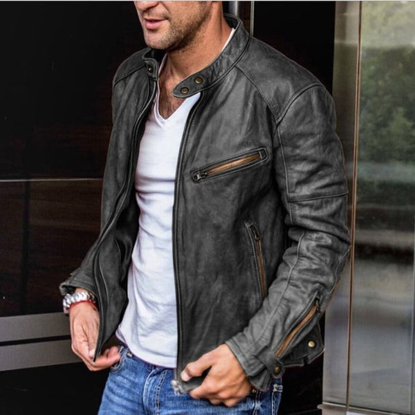 Leo | Men's Slim Fit Faux Leather Jacket