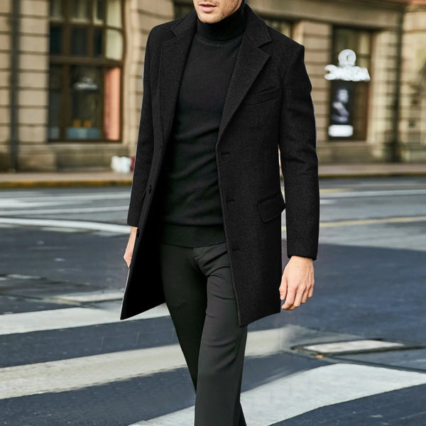 Lars | Men's single-breasted long coat elegance