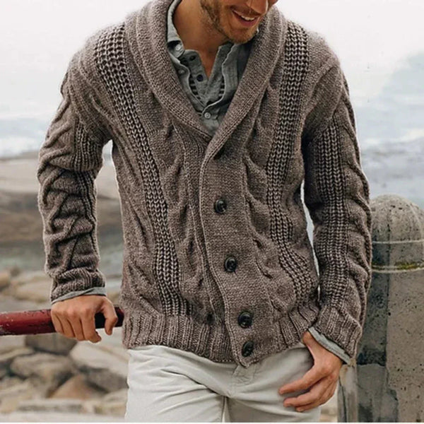 Luke | Men's knit jacket with shawl collar design