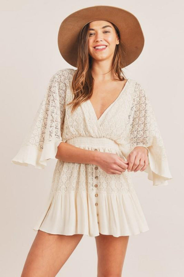 Kara | Romantic lace mini dress for elegance