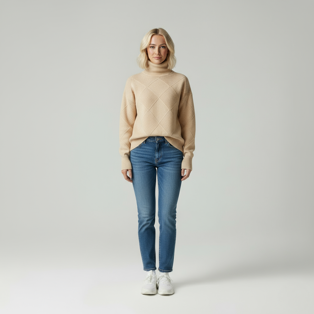 David Classic structured stand-up collar sweater