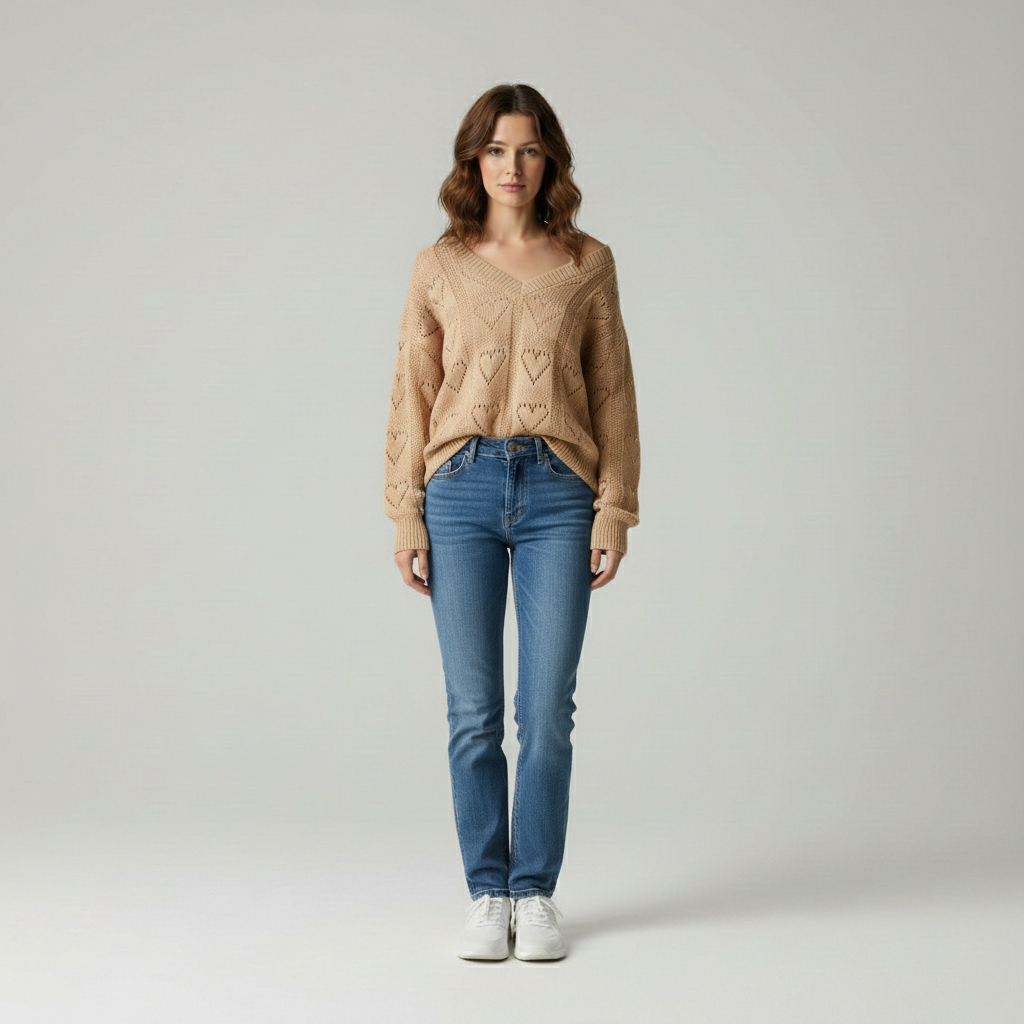 Maximilian: Heart structure knit sweater