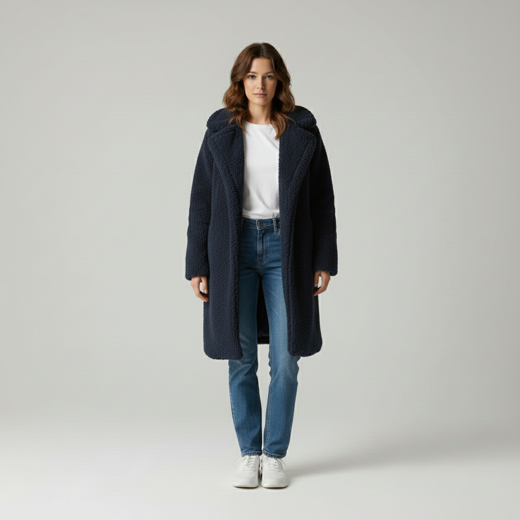 Vivienne: Elegant teddy hooded coat