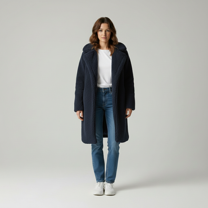 Vivienne: Elegant teddy hooded coat