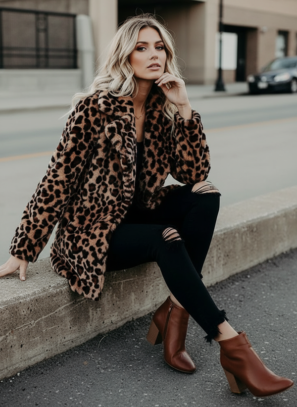 Sofia Elegant Leopard Coat
