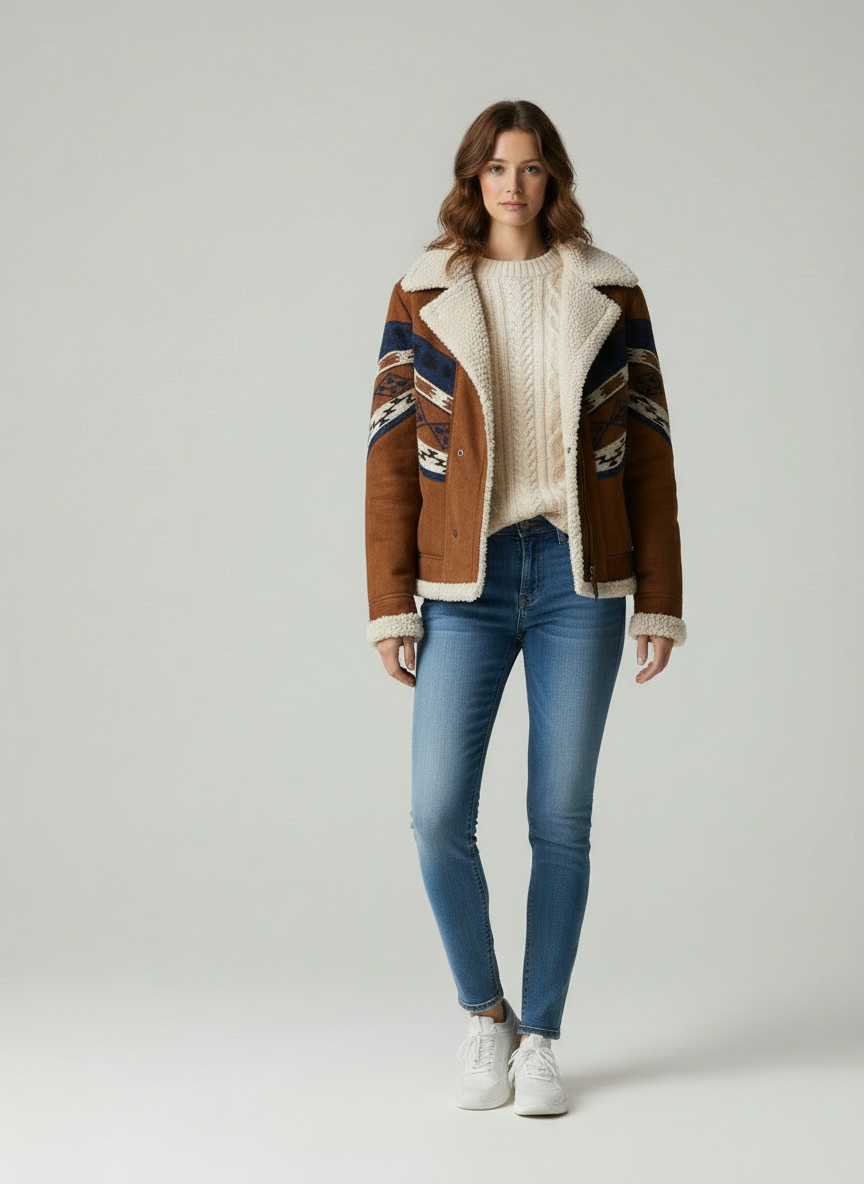 Daisy Elegant Shearling Jacket for Women's