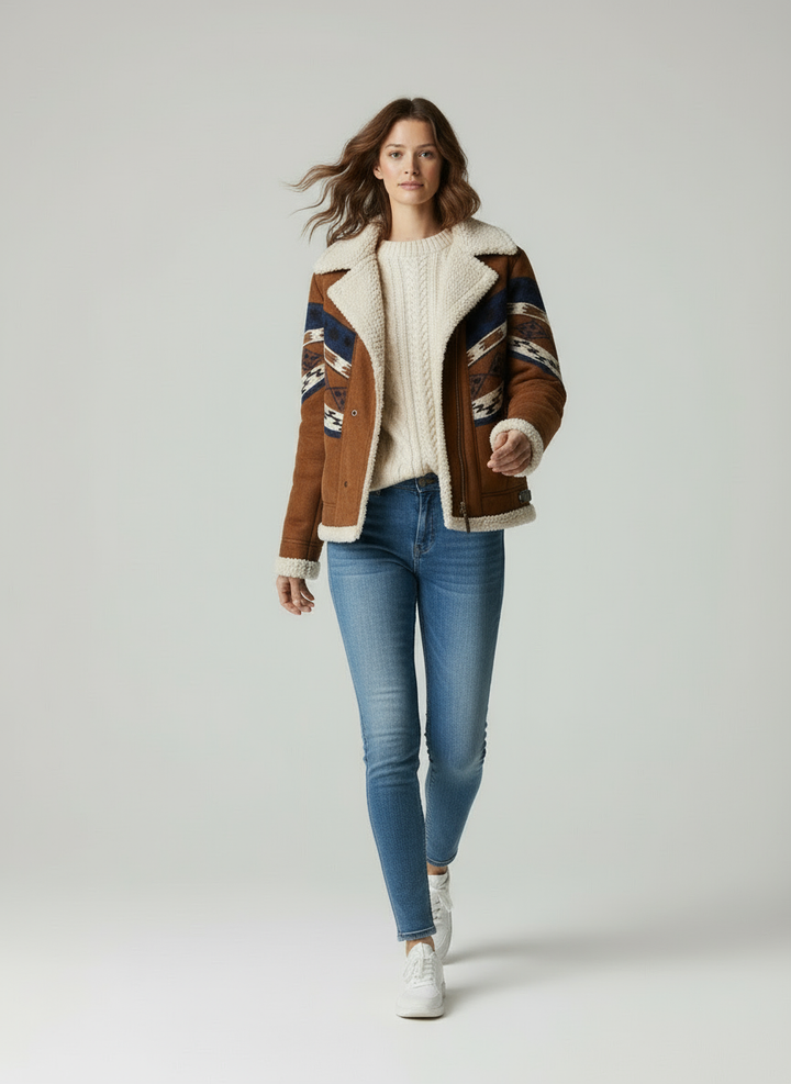 Daisy Elegant Shearling Jacket for Women's