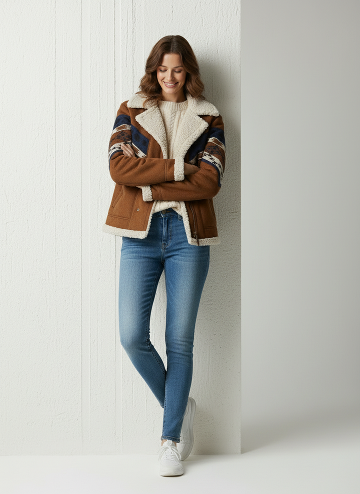 Daisy Elegant Shearling Jacket for Women's