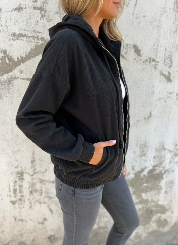 Liana Trendy corduroy jacket with hood