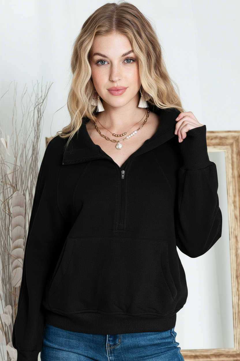 Ben Timeless zip-up sweatshirt in brown