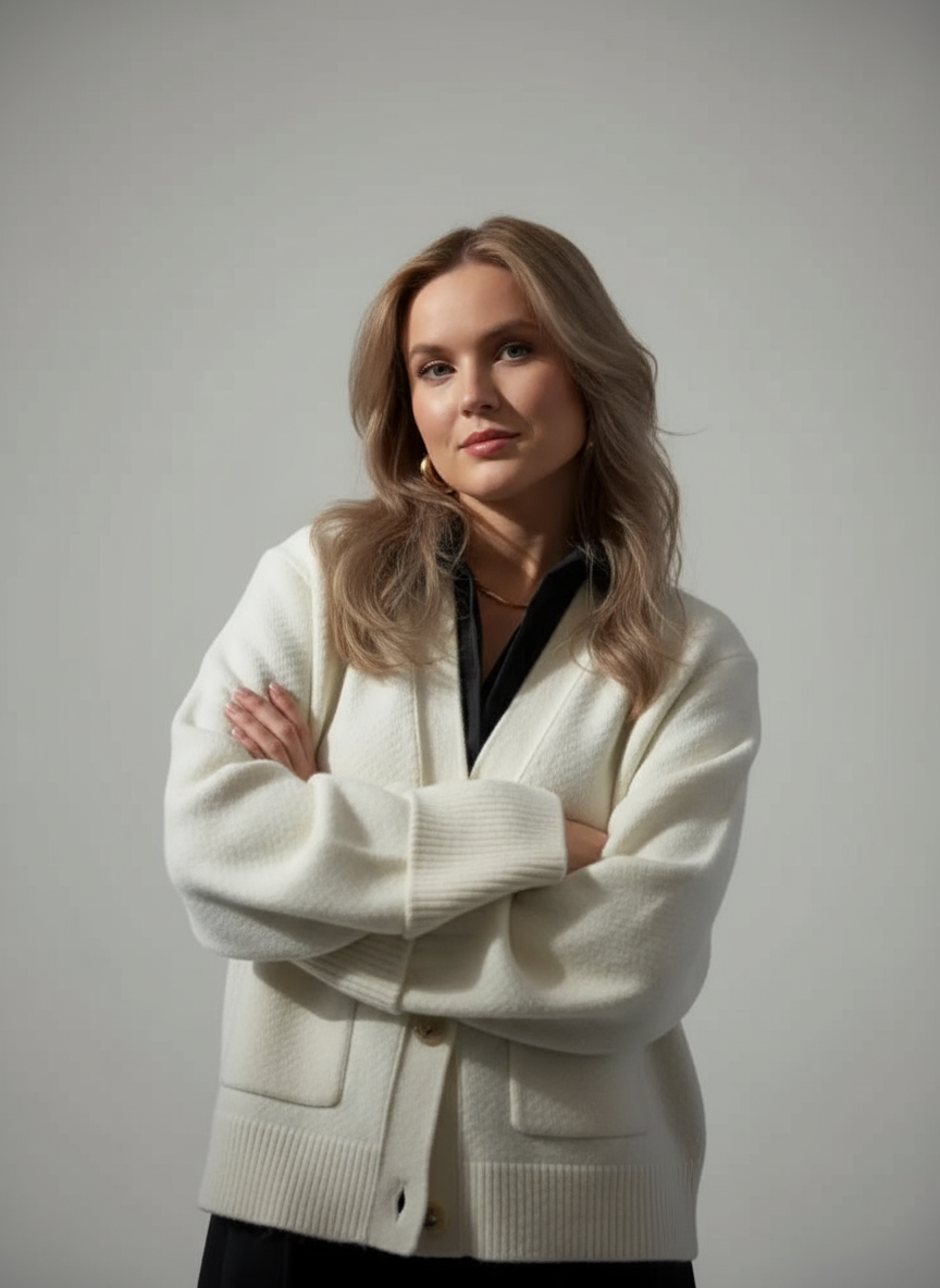 Clara Elegant knitted cardigan with tie belt