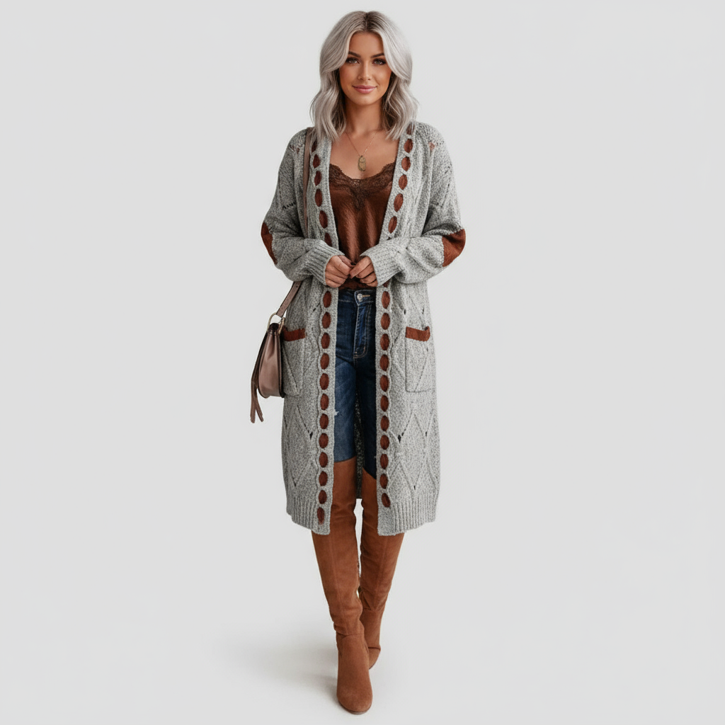 Leonie: Timeless cardigan with patches