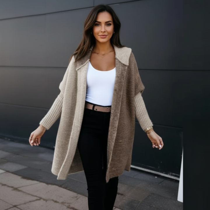 Marie Elegant long knitted jacket – timeless must-have