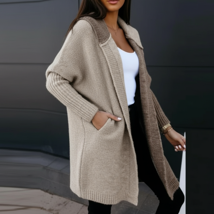 Marie Elegant long knitted jacket – timeless must-have