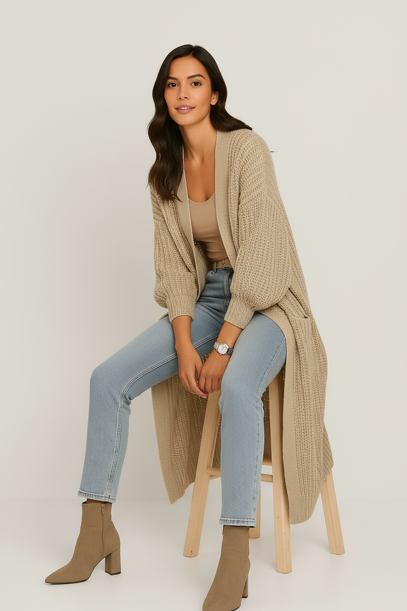 Narelle's elegant knitted jacket for timeless elegance