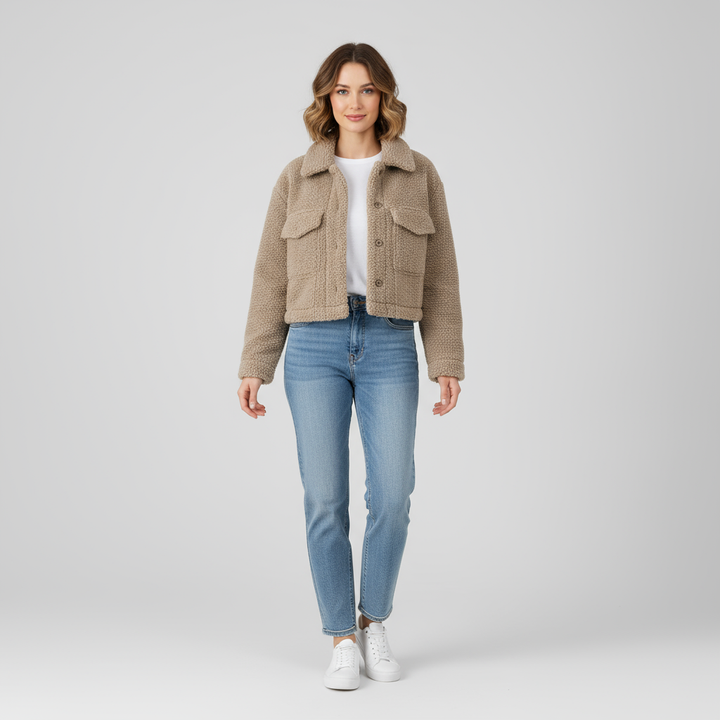 Emma's teddy short jacket: timeless and high quality