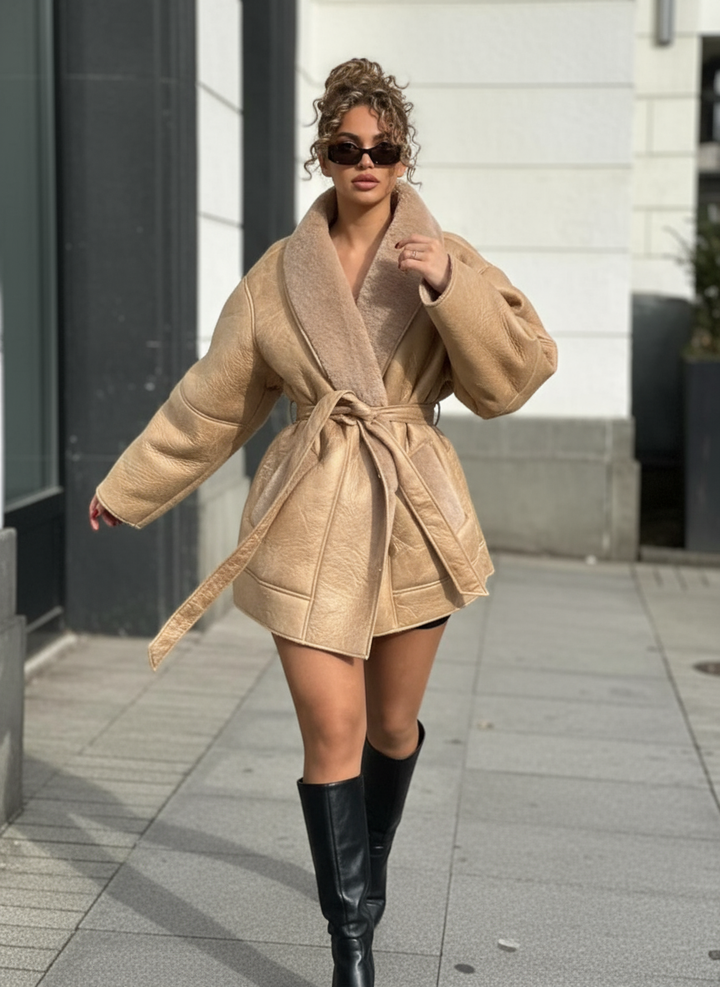 Leonore Luxurious Leather & Fur Jacket