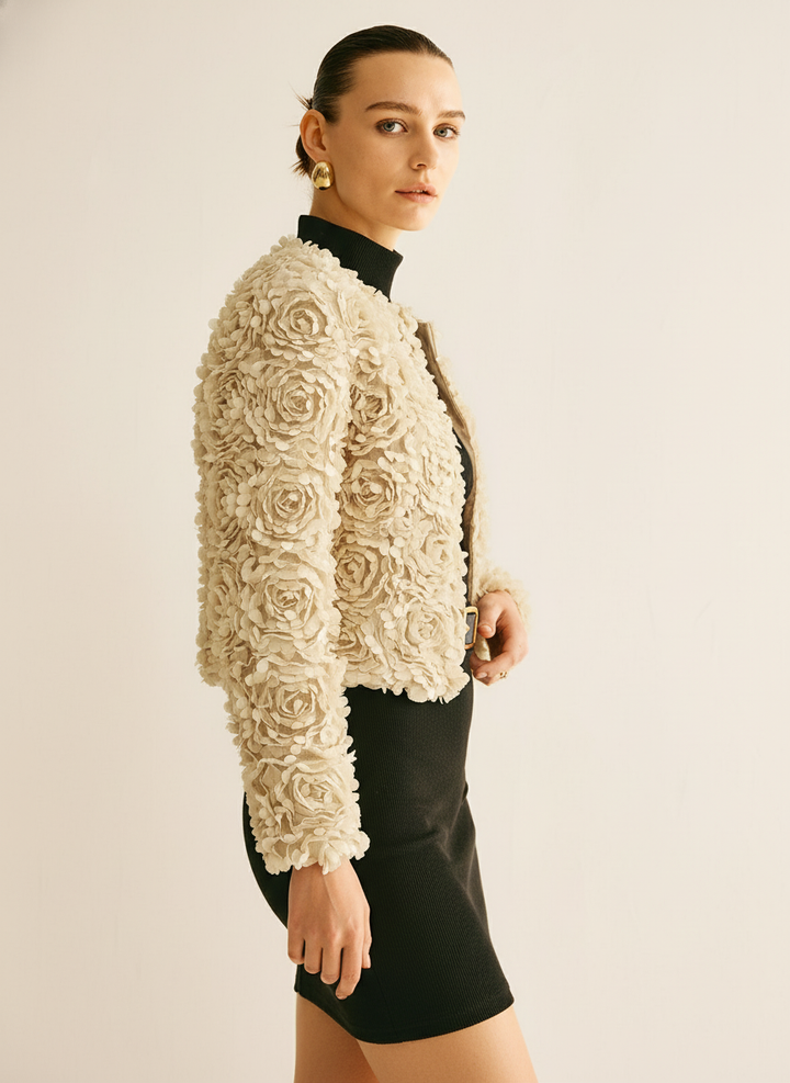 Clara Rose Texture Women'sJacket - Timeless & Elegant