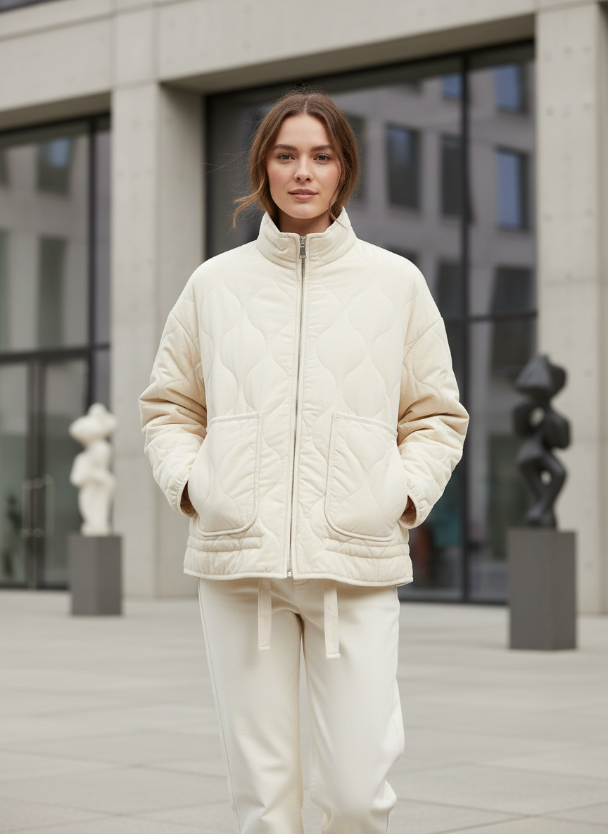 Lena's quilted jacket with wave pattern - leisure chic