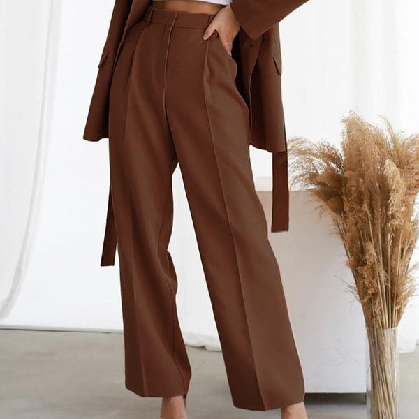 Emilia | Elegant wide pleated pants with a high waistband