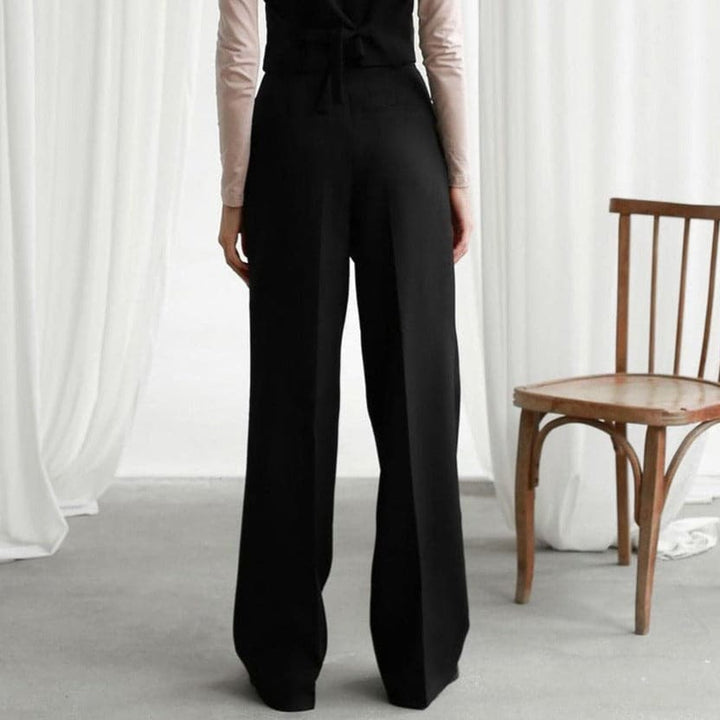 Emilia | Elegant wide pleated pants with a high waistband
