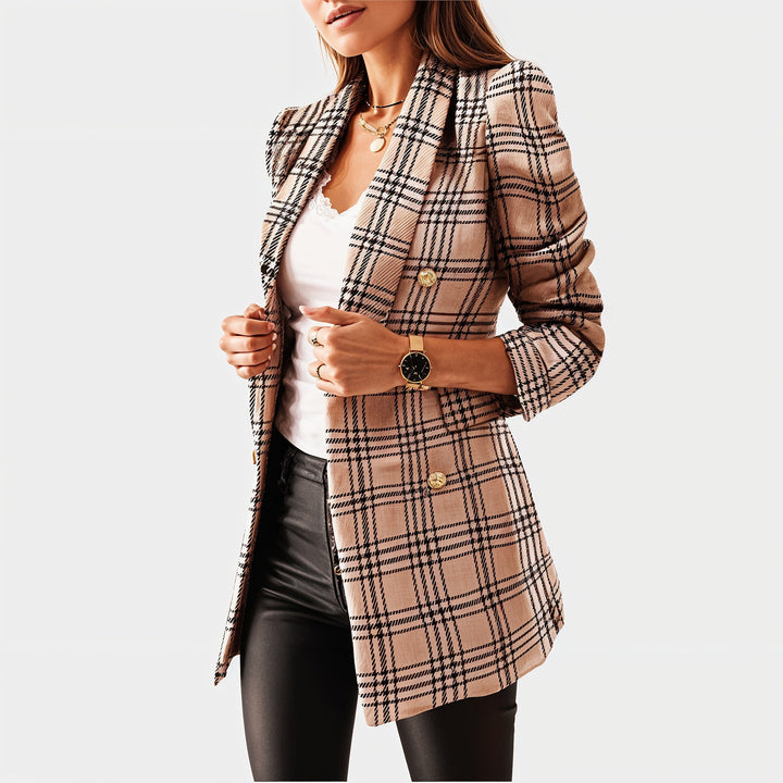 Marc's tweed blazer: double-breasted & gold buttons chic