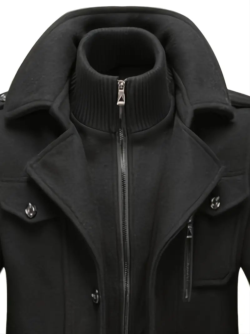 Luke | Men's double-breasted peacoat elegance