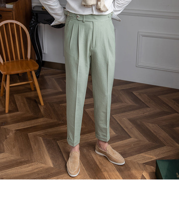 Luke | Trendy men's pleated cropped pants
