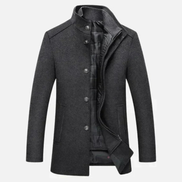 Luke | Men's stand-up collar coat in mid-length