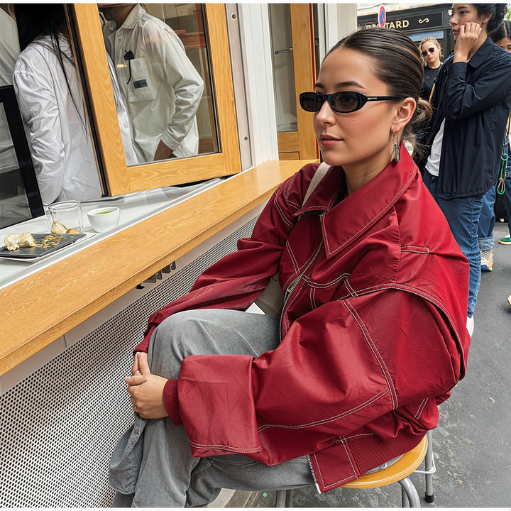 Leo BomberJacket: Extravagant print & faux leather