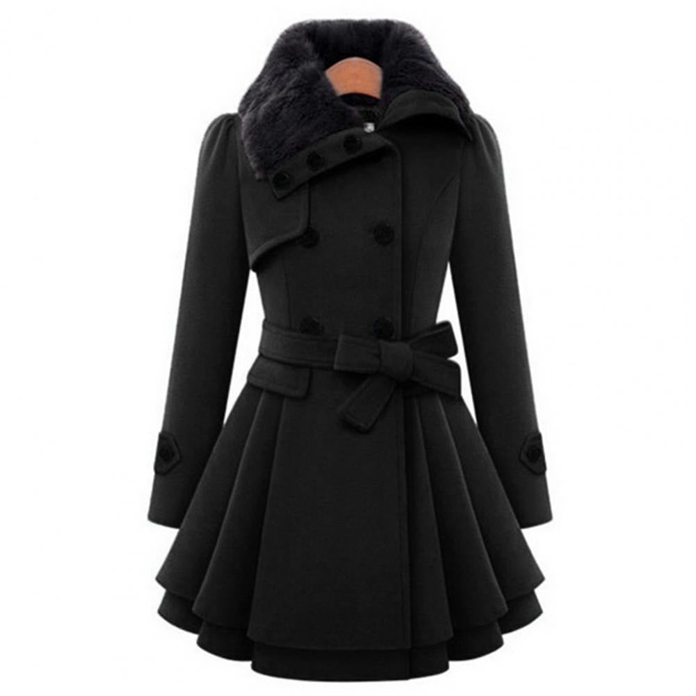 Karl's Elegant Coat – Double Breasted & Faux Fur Collar