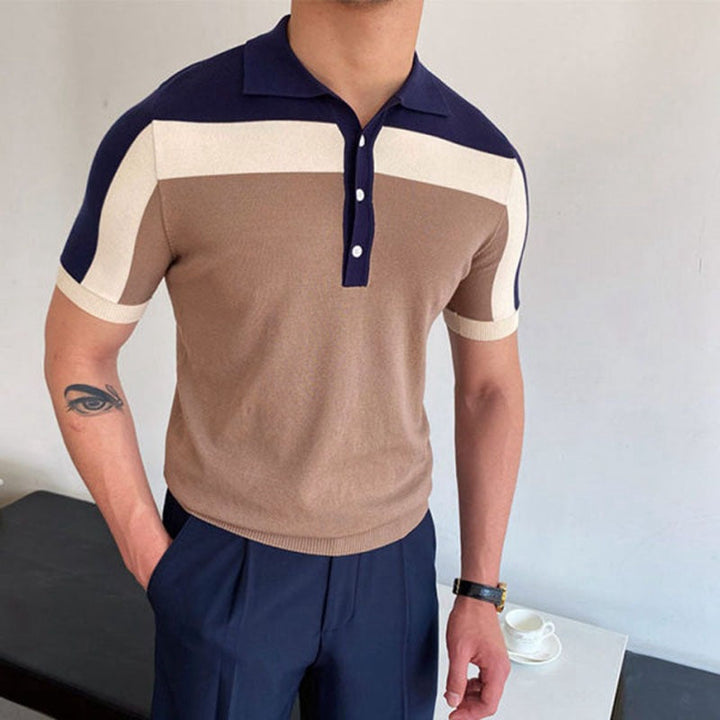Liam | Trendy color block polo shirt for men