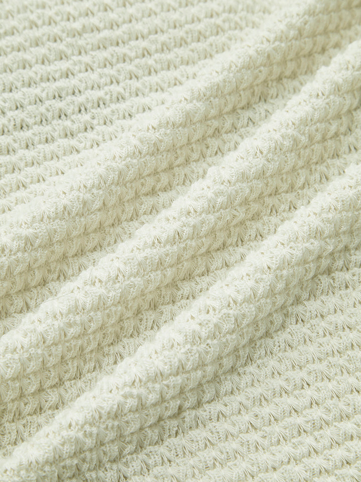 Anna | Women's Fitted Waffle Knit Long Sleeve Top in Sage