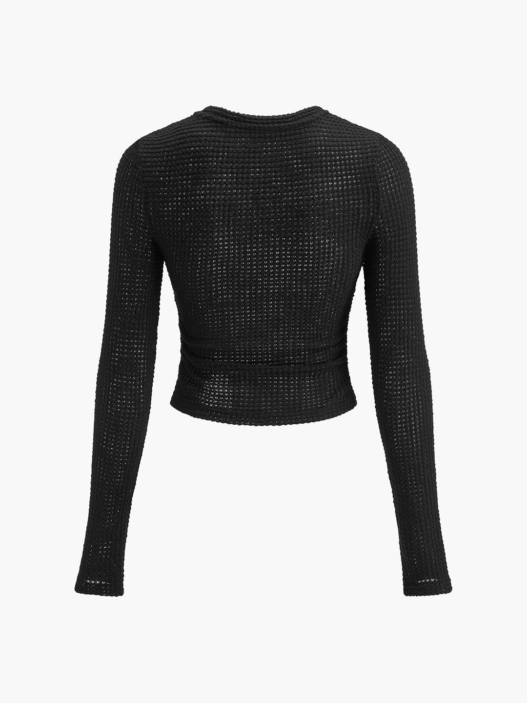Anna | Women's Fitted Waffle Knit Long Sleeve Top in Sage