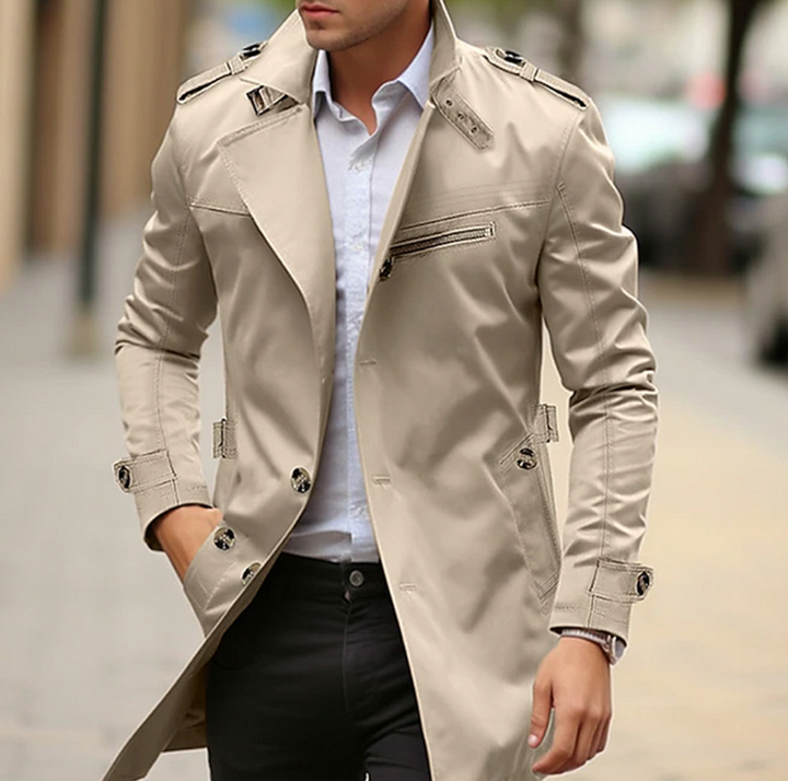 Luke | Men's trench coat with double button design