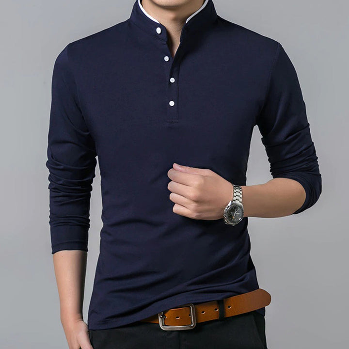 Luke | Men's slim-fit long-sleeved polo shirt