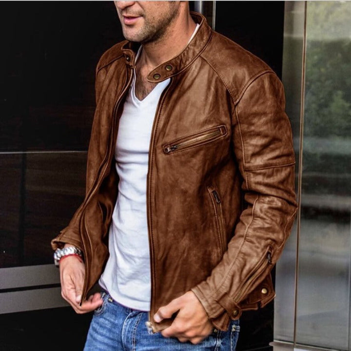 Leo | Men's Slim Fit Faux Leather Jacket