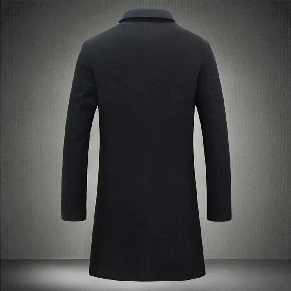 Liam | Men's long coat with button placket