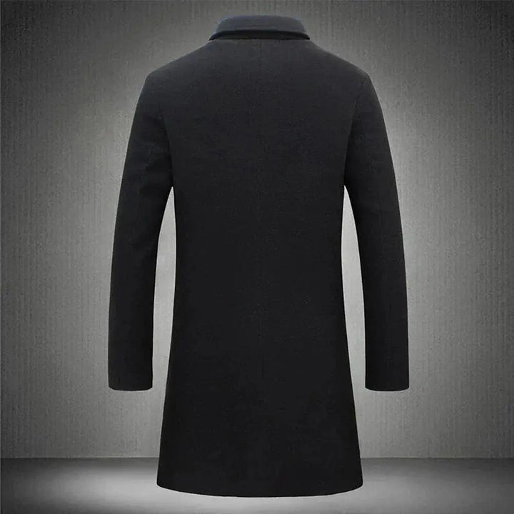 Liam | Men's long coat with button placket