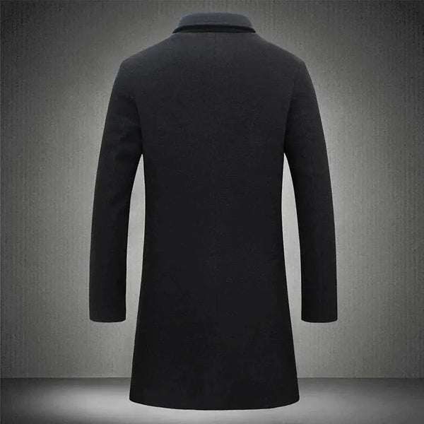 Liam | Men's long coat with button placket