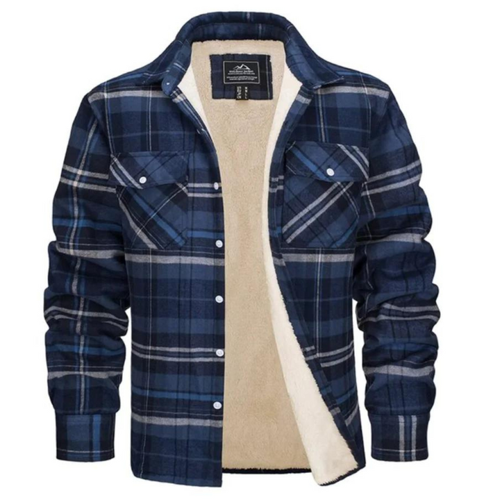 Felix | Trendy men's flannel jacket with Sherpa lining