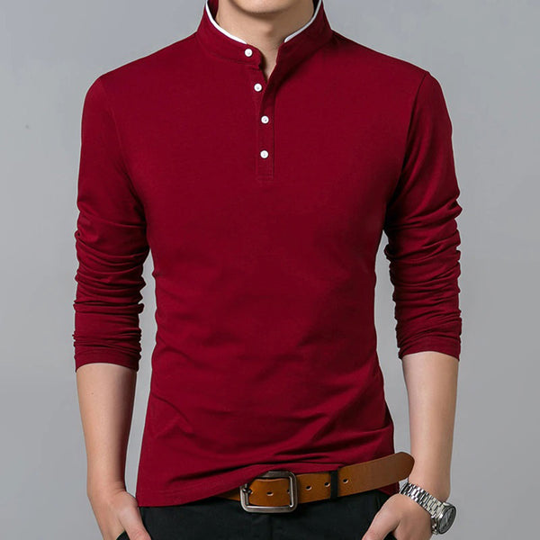 Luke | Men's slim-fit long-sleeved polo shirt