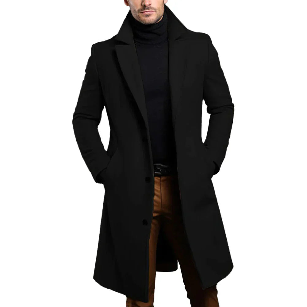 Maximilian: Elegant men's slim-fit long coat