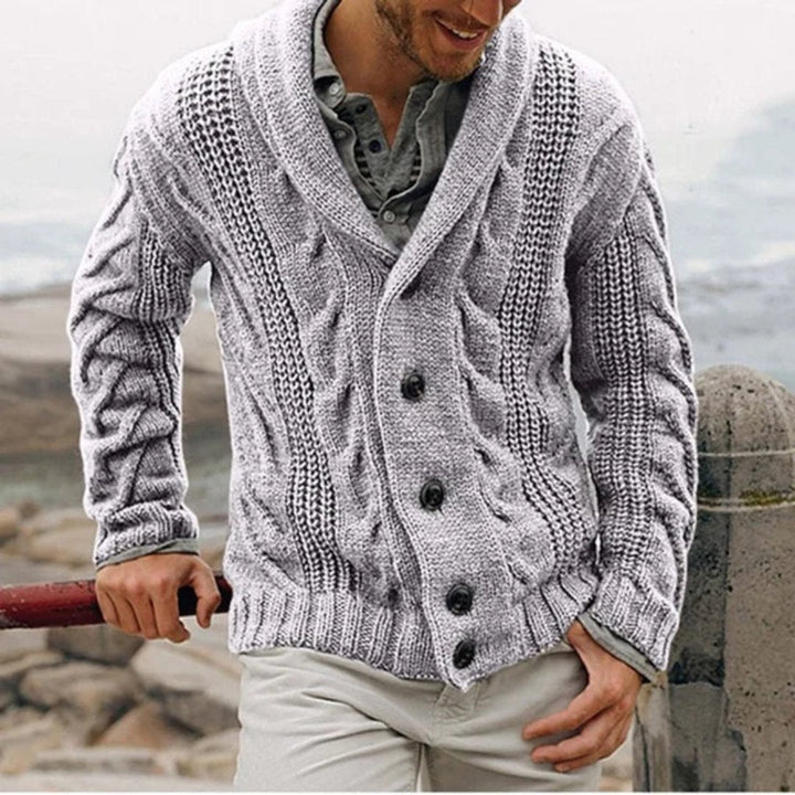 Luke | Men's knit jacket with shawl collar design