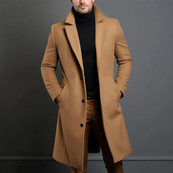 Maximilian: Elegant men's slim-fit long coat