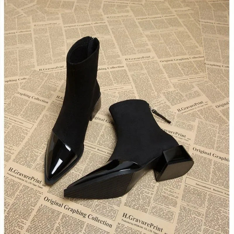 Lena | Elegant women's ankle boots with block heel