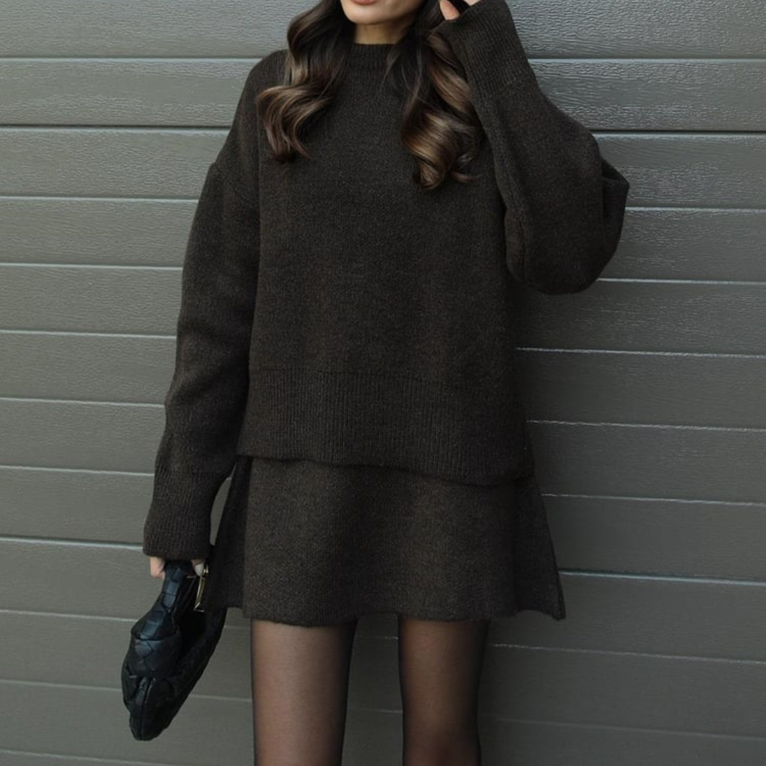 Lena | Women's Oversized Sweater & Mini Skirt Set
