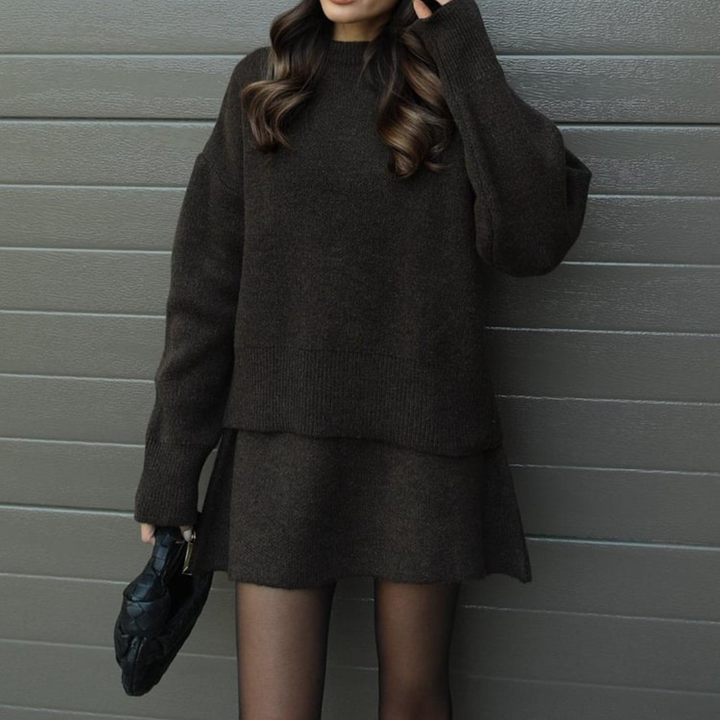 Lena | Women's Oversized Sweater & Mini Skirt Set
